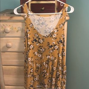 Yellow Floral American Eagle Tank